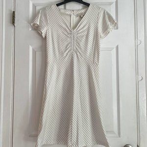 LOFT White striped dress